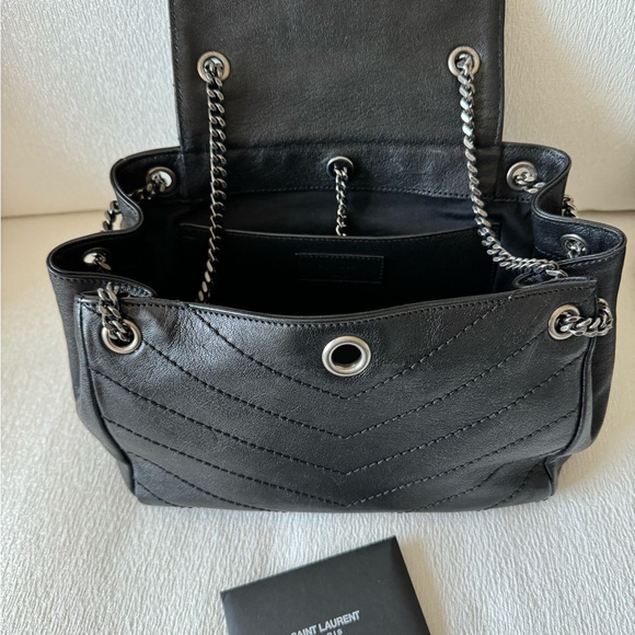 YSL Saint Laurent Nolita Black Grainskin Leather Handbag - Picture 8 of 16